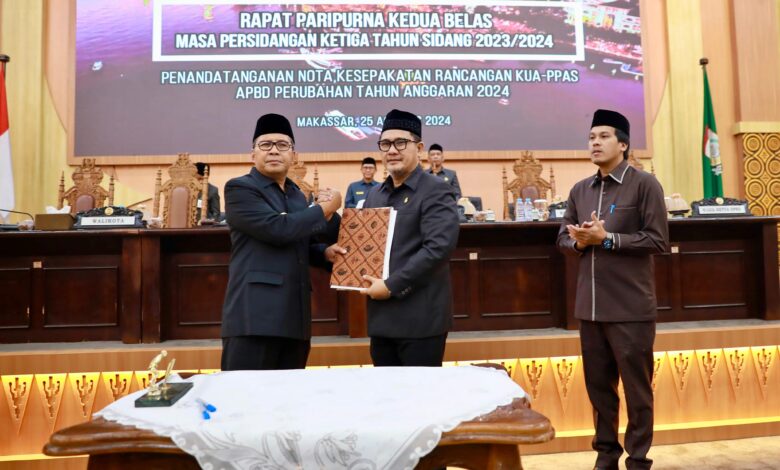 Pemkot Makassar-DPRD Sepakati KUA-PPAS APBD-P 2024, Komitmen Hibahkan Anggaran Dukung Pembangunan Stadion
