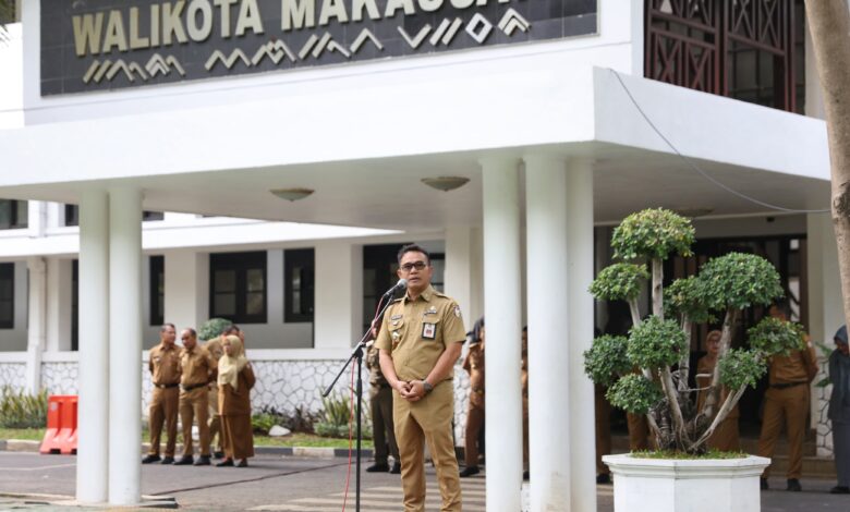 Irwan Rusfiady Adnan Pimpin Apel Pagi Perdana Sebagai Pj Sekda Kota Makassar