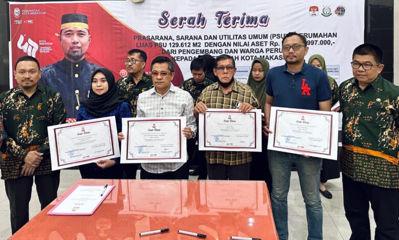 Pj Sekda Irwan Adnan Saksikan Serah Terima PSU Senilai Rp232 Miliar kepada Pemkot Makassar