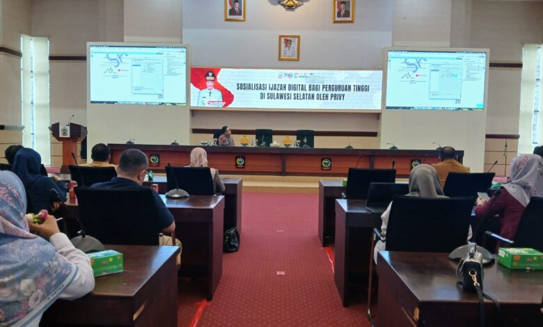 Pemprov Sulsel dan Privy Sosialisasikan Ijazah Digital untuk Perguruan Tinggi