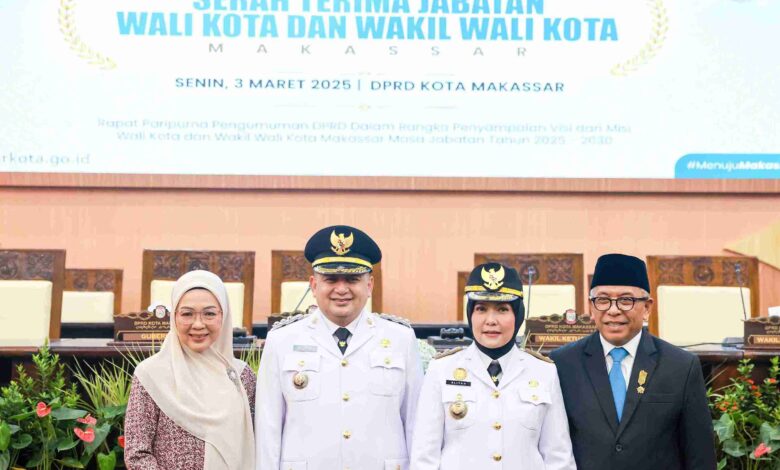 Ketua TP PKK Melinda Aksa Dampingi Munafri Arifuddin Pada Sertijab Wali Kota Makassar