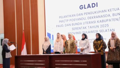 Melinda Aksa Ikuti Gladi Pelantikan Serentak Bersama 21 Ketua TP PKK Se-Sulsel