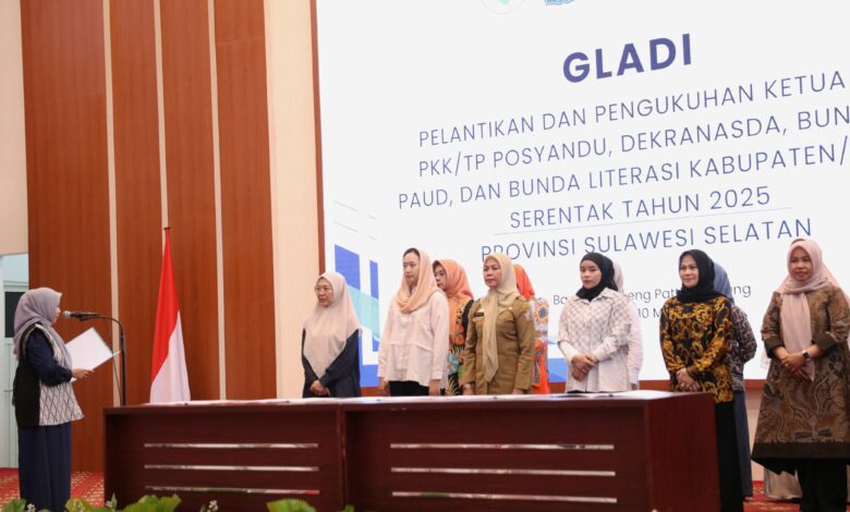 Melinda Aksa Ikuti Gladi Pelantikan Serentak Bersama 21 Ketua TP PKK Se-Sulsel