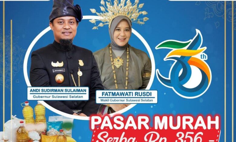 Rayakan HUT Sulsel ke-356, Disnakertrans Bikin Pasar Murah Harga Simbolik Rp356 untuk Warga dan Buruh