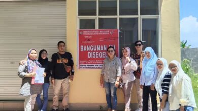 Ditaru Kota Makassar Segel Bangunan Lima Lantai Tanpa Izin di Kecamatan Tamalanrea