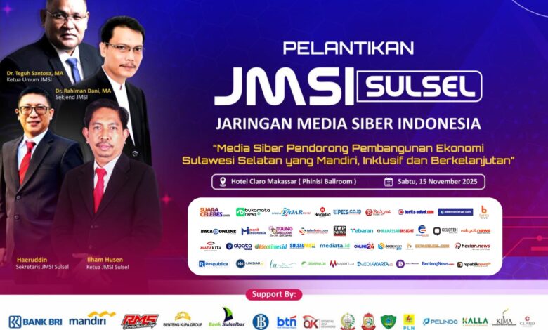 Diisi Tiga Agenda Utama, Pelantikan JMSI Sulsel Siap Digelar 15 November