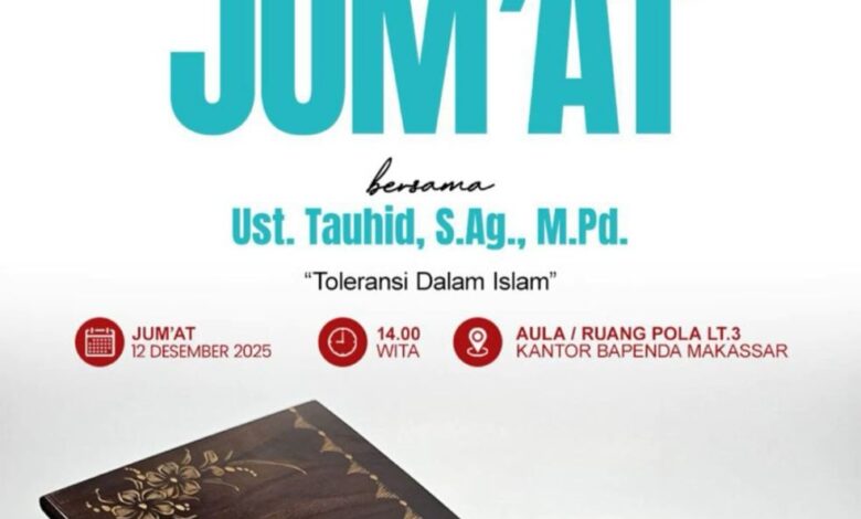 Bapenda Kota Makassar Gelar Kajian Jum’at Bertema “Toleransi dalam Islam”