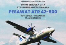 Disbud Kota Makassar Sampaikan Duka Cita atas Musibah Kecelakaan Pesawat ATR 42-500 Rute Jogja–Makassar