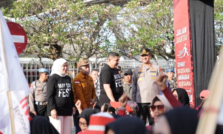 May Day 2026, Munafri-Aliyah Ramaikan Fun Walk Serikat Buruh dan Pekerja