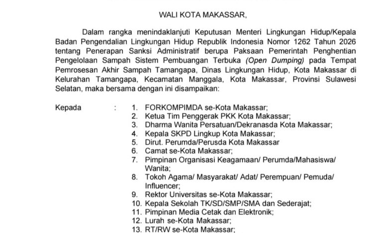 Mulai 1 Agustus, TPA Tamangapa Hanya Terima Sampah Residu, Pemkot Makassar Tegaskan Akhiri Open Dumping