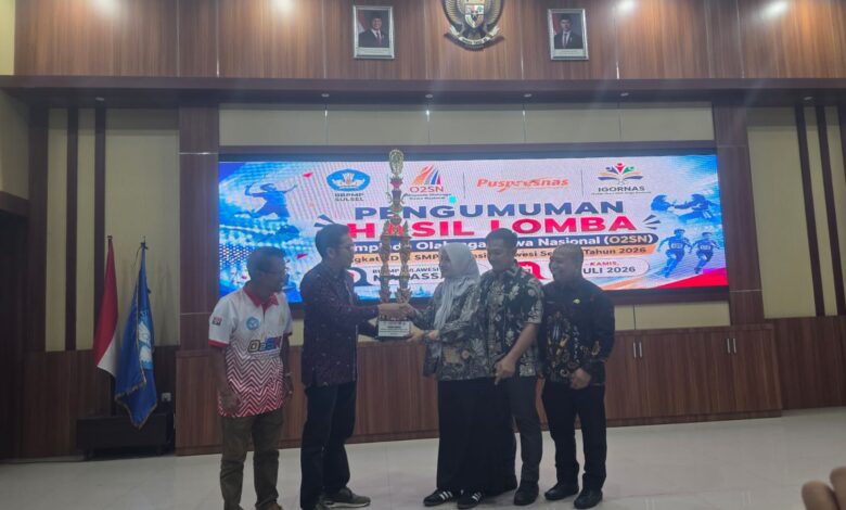 Makassar Juara Umum O2SN Sulsel 2026, Sabet 11 Medali Emas dan Loloskan Atlet ke Tingkat Nasional