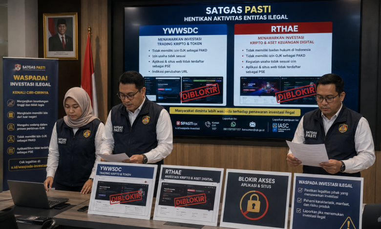 Satgas PASTI Hentikan YWWSDC dan RTHAE, Diduga Tawarkan Investasi Kripto Ilegal