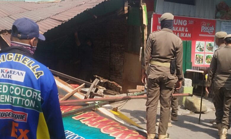 20 Tahun Berdiri di Fasum, 10 Lapak di Gunung Lompo Battang Akhirnya Ditertibkan