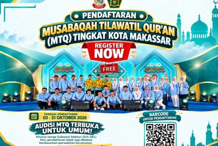 MTQ Makassar 2026 Dibuka untuk Peserta se-Sulsel, Pendaftaran Gratis hingga 31 Oktober